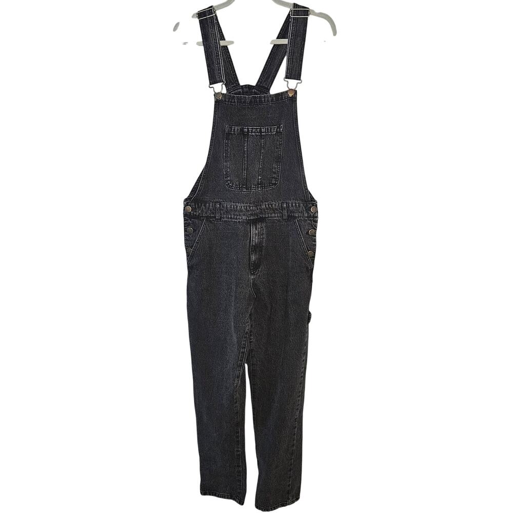 Forever 21 Men Black Denim Overalls Small 32W 29Inseam 100% cotton h10